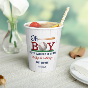 Gobelets En Papier Baby shower de baseball Boys