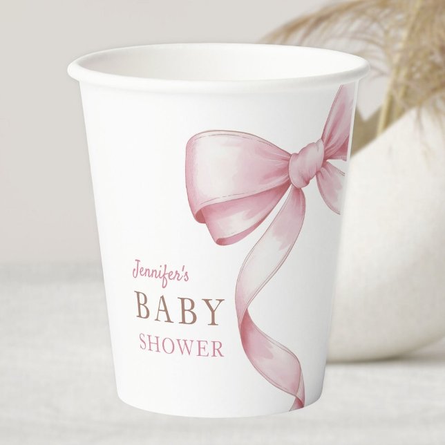 Gobelets En Papier Baby shower de boule rose (Créateur téléchargé)