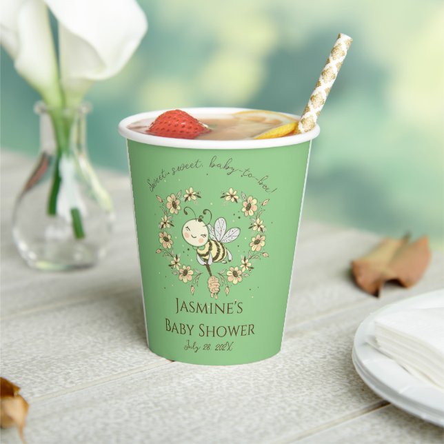 Gobelets En Papier Baby shower de couronne d'abeilles (Insitu)