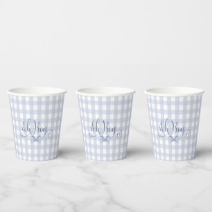 Gobelets En Papier Baby shower de cravate à arc bleu Little Man