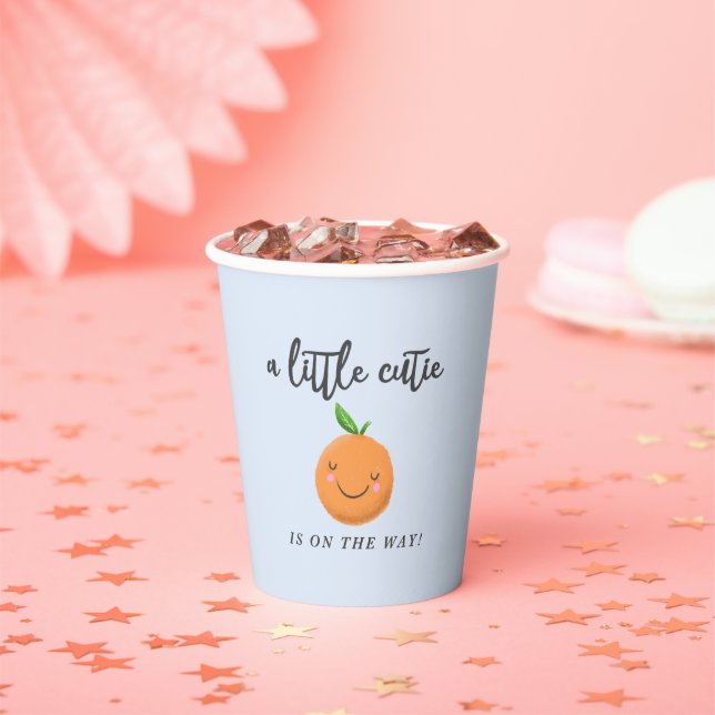 Gobelets En Papier Baby shower de garçon Blue Little Cutie (Insitu)