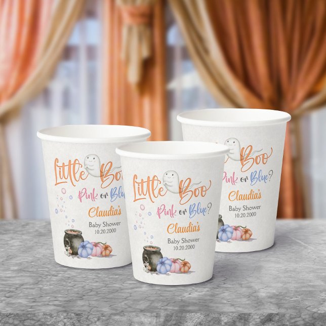 Gobelets En Papier Baby shower de la révélation de genre Halloween (Créateur téléchargé)