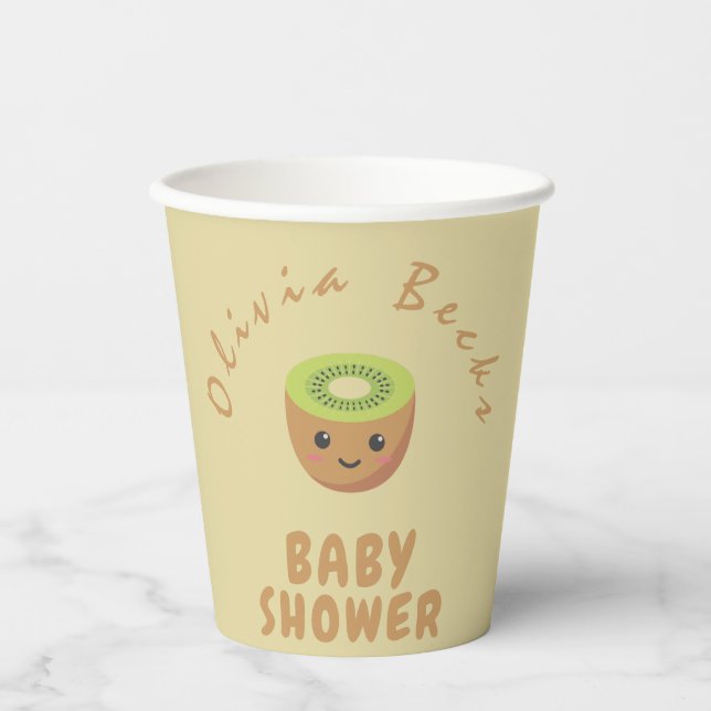 Gobelets En Papier Baby shower de Little Cutie Kiwi (Recto)