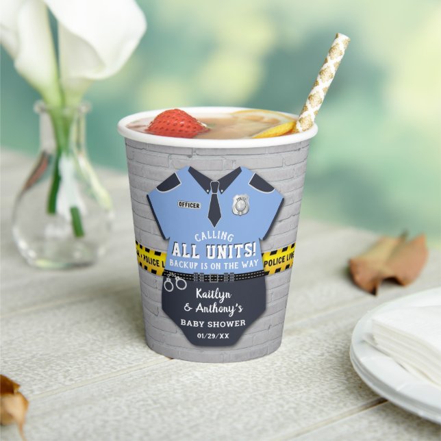 Gobelets En Papier Baby shower des agents de police (Insitu)