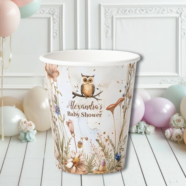 Gobelets En Papier Baby shower des animaux forestiers (Créateur téléchargé)