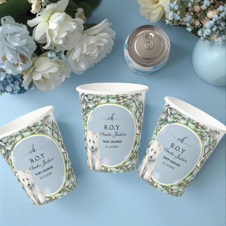 Gobelets En Papier baby shower d'hiver invitation à la douche bébé