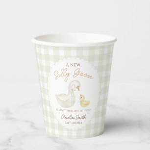 Gobelets En Papier Baby shower En vichy canard à oie sotte