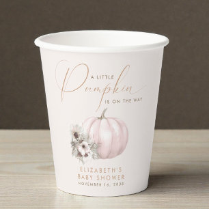 Gobelets En Papier Baby Shower Fille Little Pumpkin automnal