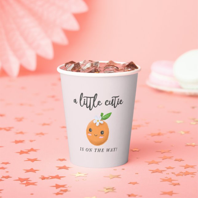 Gobelets En Papier Baby shower fille petite croûte rose (Insitu)