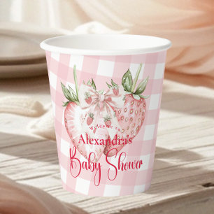 Gobelets En Papier Baby Shower Forêt de Fraises
