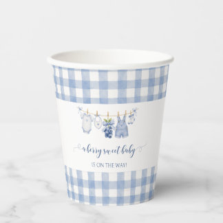 Gobelets En Papier Baby Shower Garçon Bébé Bleu Navy Fruité