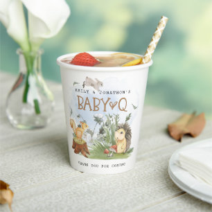 Gobelets En Papier Baby shower Jardin Q bébé Merci bois