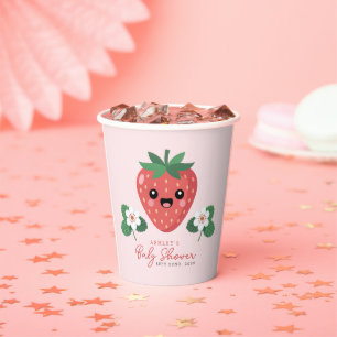 Gobelets En Papier Baby Shower Kawaii Fraise