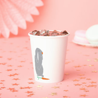 Gobelets En Papier Baby shower lapin gris moderne AnniversaireCoupes