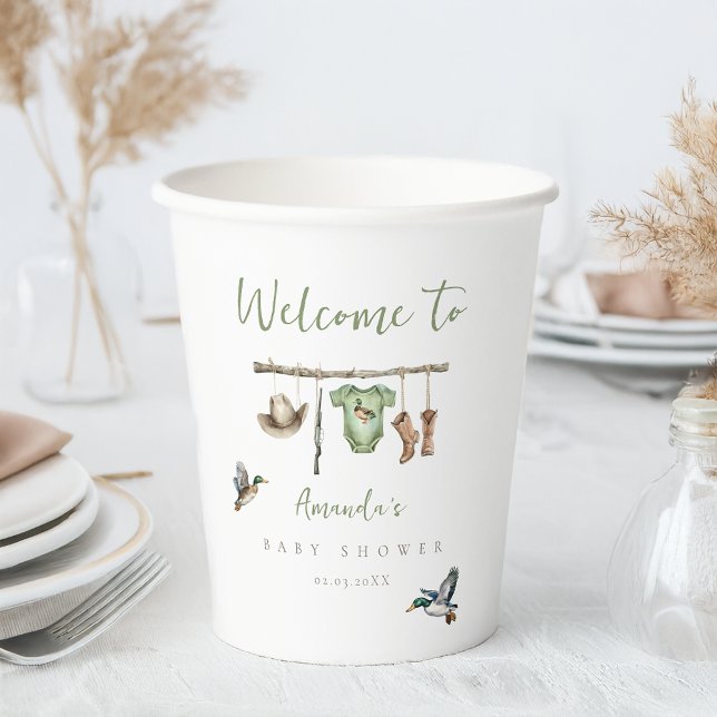 Gobelets En Papier Baby shower Little Hunter (little hunter baby shower paper cups
)