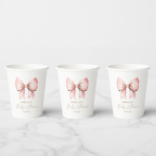 Gobelets En Papier Baby shower minimaliste de fille de la corne rose