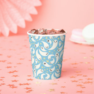 Gobelets En Papier Baby shower Motif bleu Little Boo