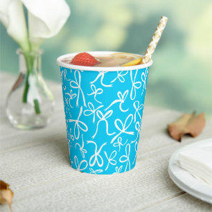 Gobelets En Papier Baby shower Motif de Vaches bleues mignonnes en gr