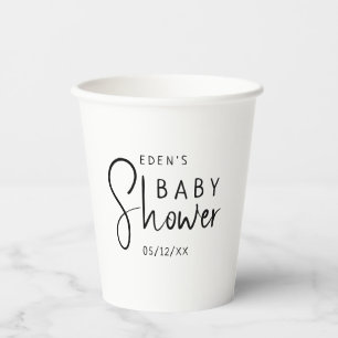 Gobelets En Papier Baby shower Neutre Moderne Simple