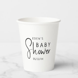 Gobelets En Papier Baby shower Neutre Moderne Simple