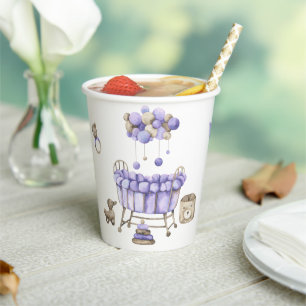 Gobelets En Papier Baby shower neutre pour les femmes dans les jardin