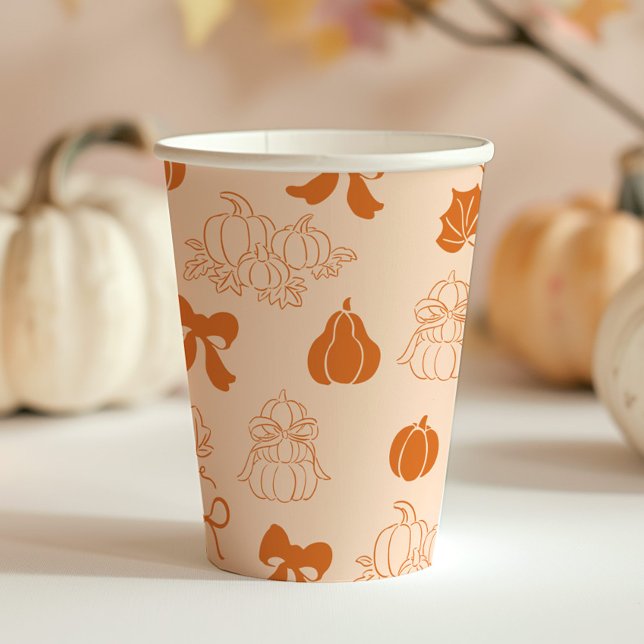 Gobelets En Papier Baby shower orange petit Citrouille (Créateur téléchargé)