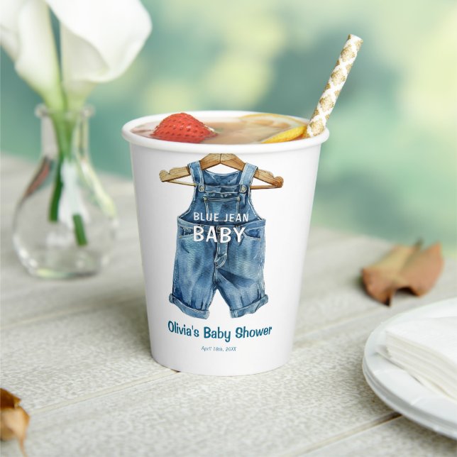 Gobelets En Papier Baby shower Ouest Blue Jean Boy (Insitu)