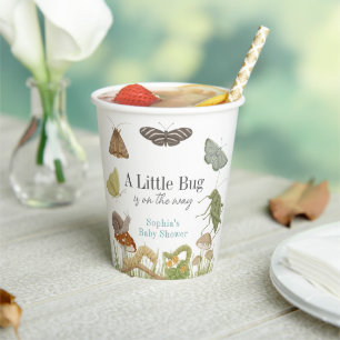 Gobelets En Papier Baby Shower Petit Garçon Insectes Champignon