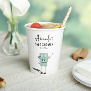 Gobelets En Papier Baby shower robot