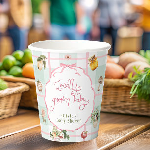 Gobelets En Papier Baby shower rose du marché des fermiers cultivés l