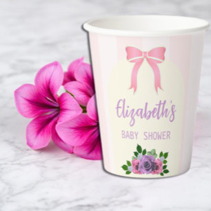 Gobelets En Papier Baby shower rose Rose