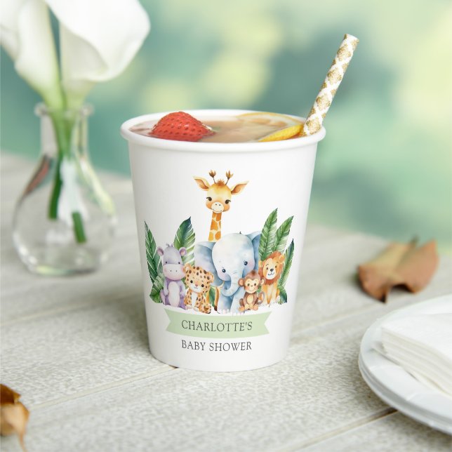 Gobelets En Papier Baby shower Safari Adventure (Insitu)