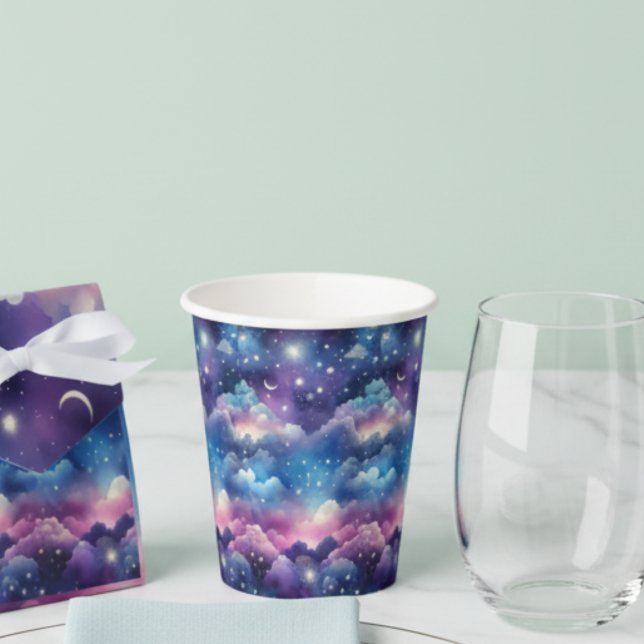 Gobelets En Papier Baby shower Starry Sky (Starry Sky baby shower drinking cup)