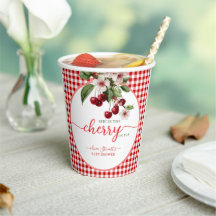 Baby shower thème carreaux d'été Cerise