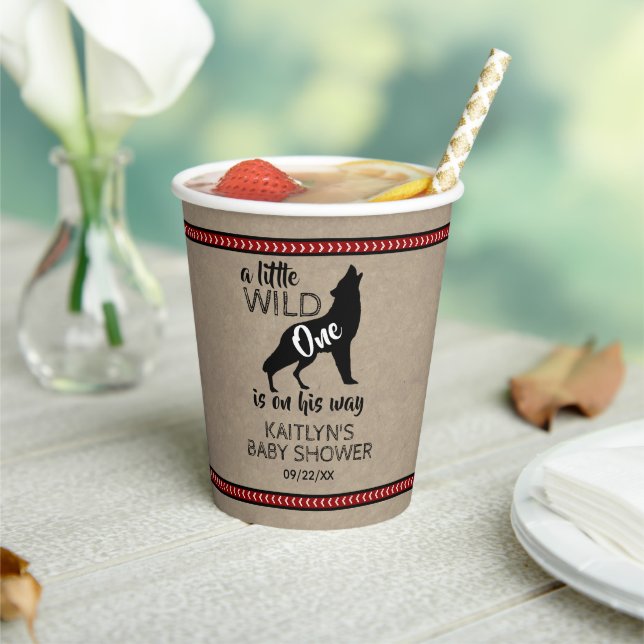 Gobelets En Papier Baby shower Wild One Boys (Insitu)