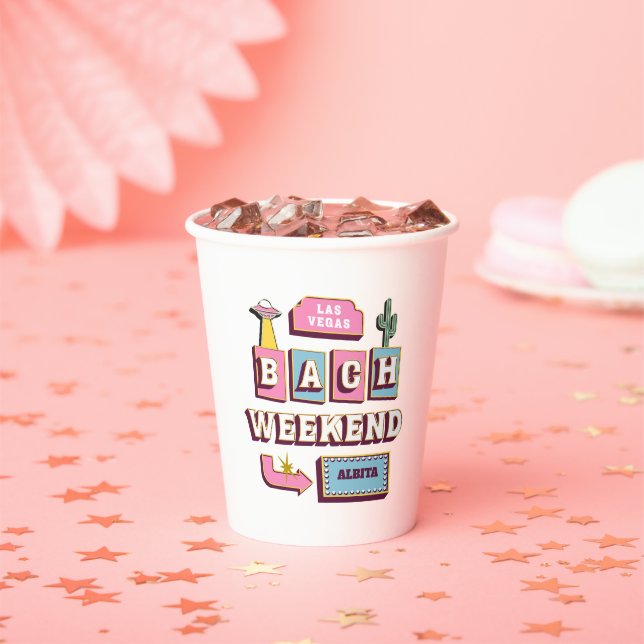 Gobelets En Papier Bachelorette vintage de las vegas (Insitu)