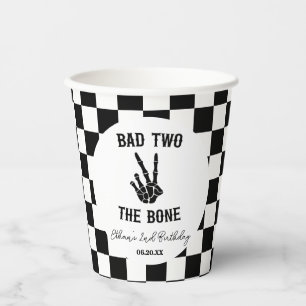 Gobelets En Papier Bad Two The Bone Skeleton 2e fête d'anniversaire