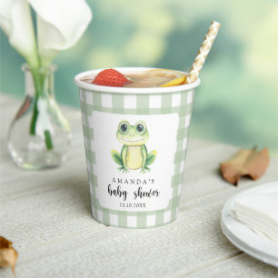 Gobelets En Papier Bain de couleur Fête de bébé Grenouille