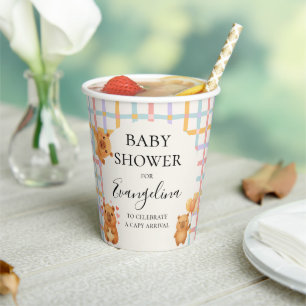 Gobelets En Papier Bain de couleur Mignon Capybara Baby Shower