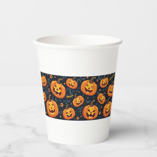 Gobelets En Papier baiser de jack o'lantern (Recto)