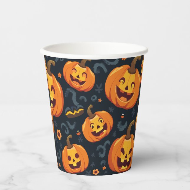 Gobelets En Papier baiser de jack o'lantern (Recto)
