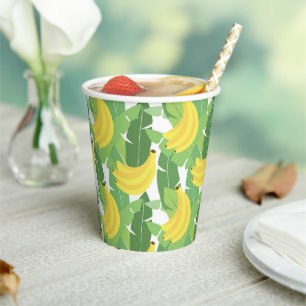Gobelets En Papier Banana Leaves et Fruit Pattern