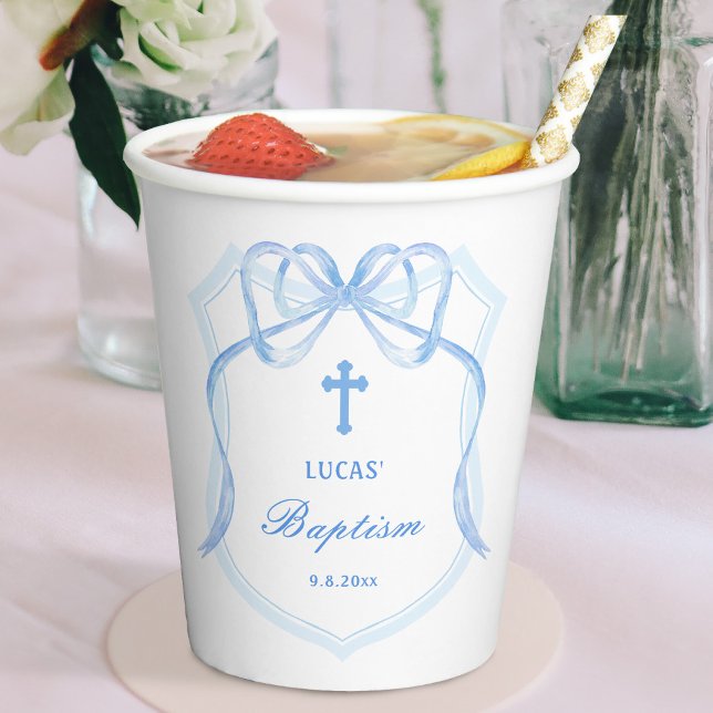 Gobelets En Papier Baptême de crête de mât bleu clair (Créateur téléchargé)