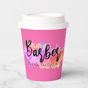 Gobelets En Papier Barber Shop Ciseaux-Cheveux Styliste
