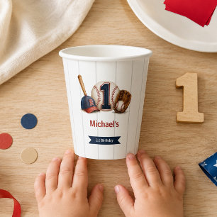 Gobelets En Papier Baseball 1er Anniversaire Little Rookie