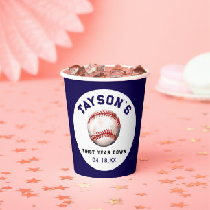 Gobelets En Papier Baseball première année bas 1er anniversaire