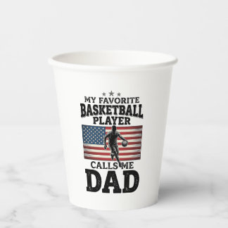 Gobelets En Papier Basketball Dad Patriotic Vintage Engraving T-Shirt
