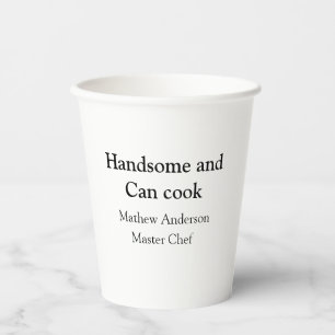 Gobelets En Papier Beau et peut cuisiner ajouter nom master chef date
