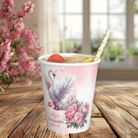 Beau Swan rose Floral Baby shower fille