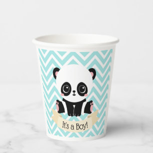 Gobelets En Papier Bébé adorable Baby shower bleu Panda